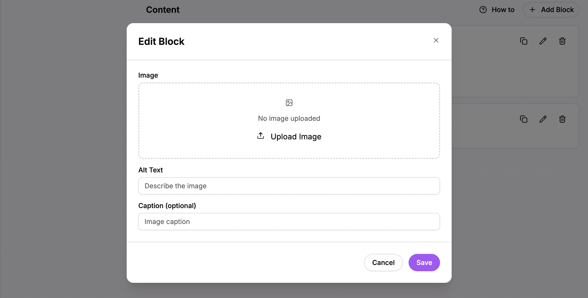 Single image block editor