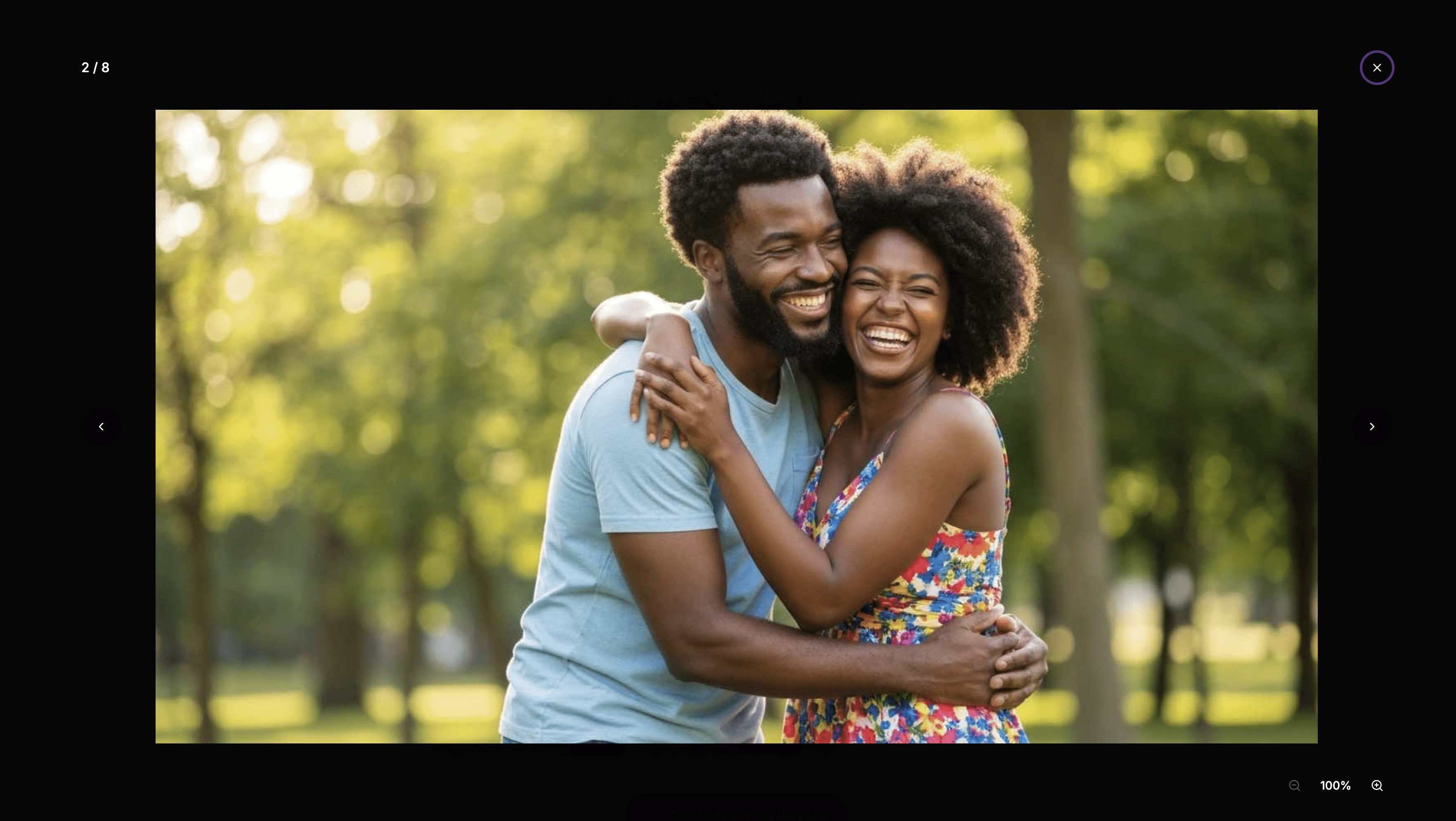 Photo expanded in the lightbox view