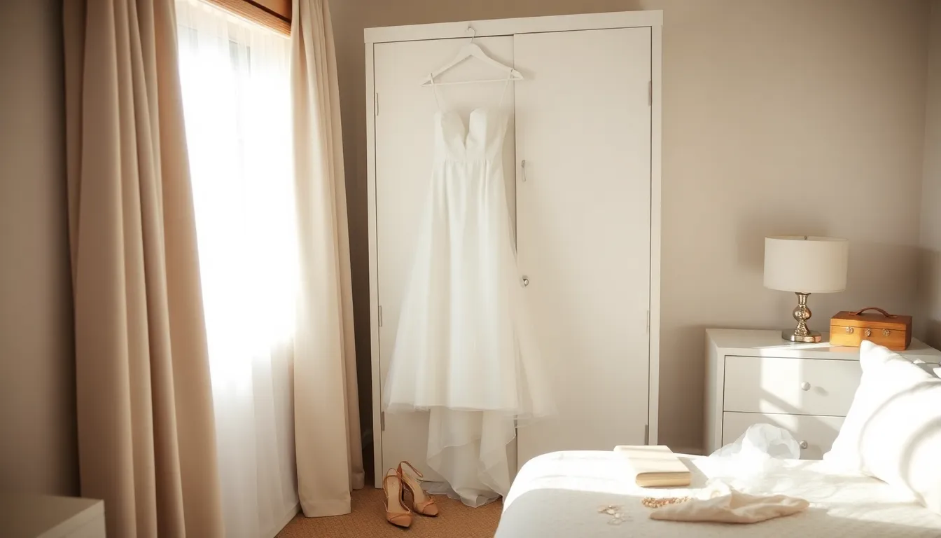 Wedding dress pickup and storage