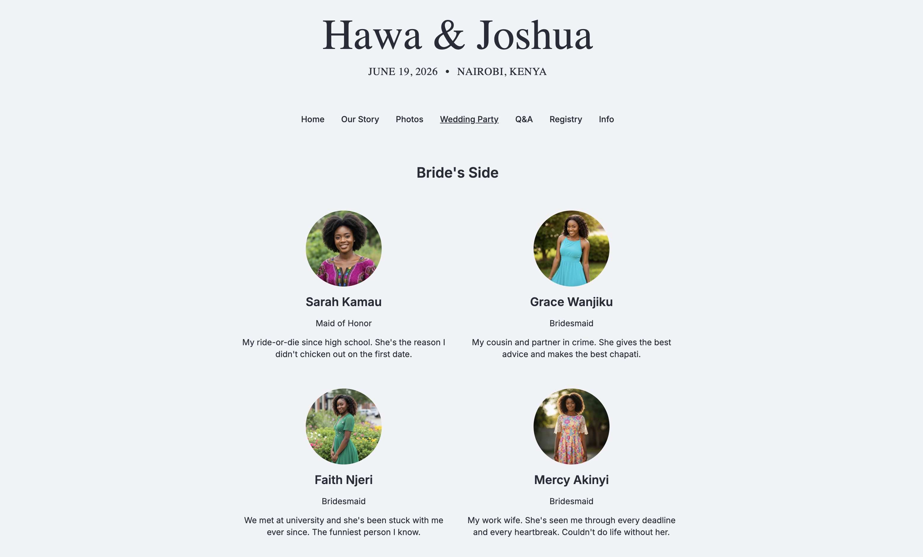 How to Introduce Your Wedding Party on Your Wedding Website